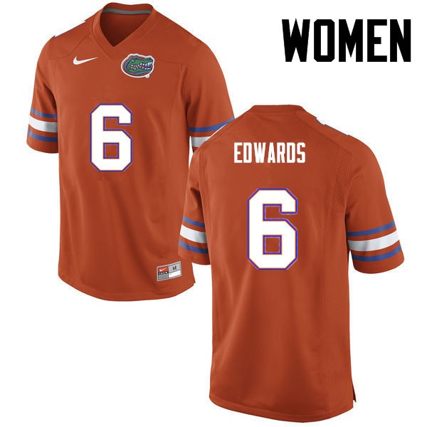 Florida Gators Women #6 Brian Edwards College Football Jersey Orange